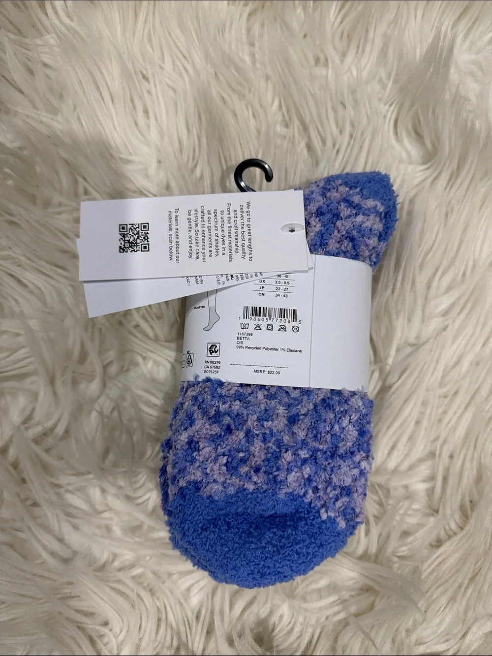 UGG Women's Blue Cozy Fuzzy Crew Socks